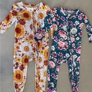 Posh Peanut Floral Kids Footies (2) - 12-18 months + 18-24 months